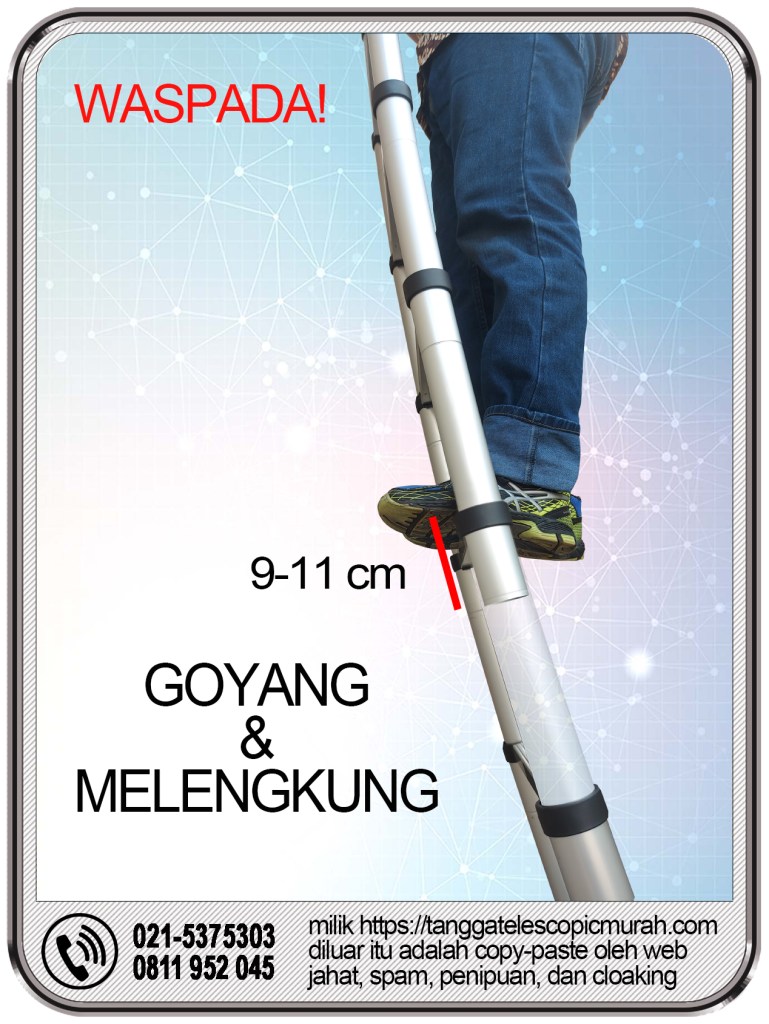 tangga teleskopik goyang melengkung